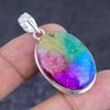 Подвеска из натурального радужного солнечного кварца из стерлингового серебра 925 пробы 1,85 дюйма v9j02