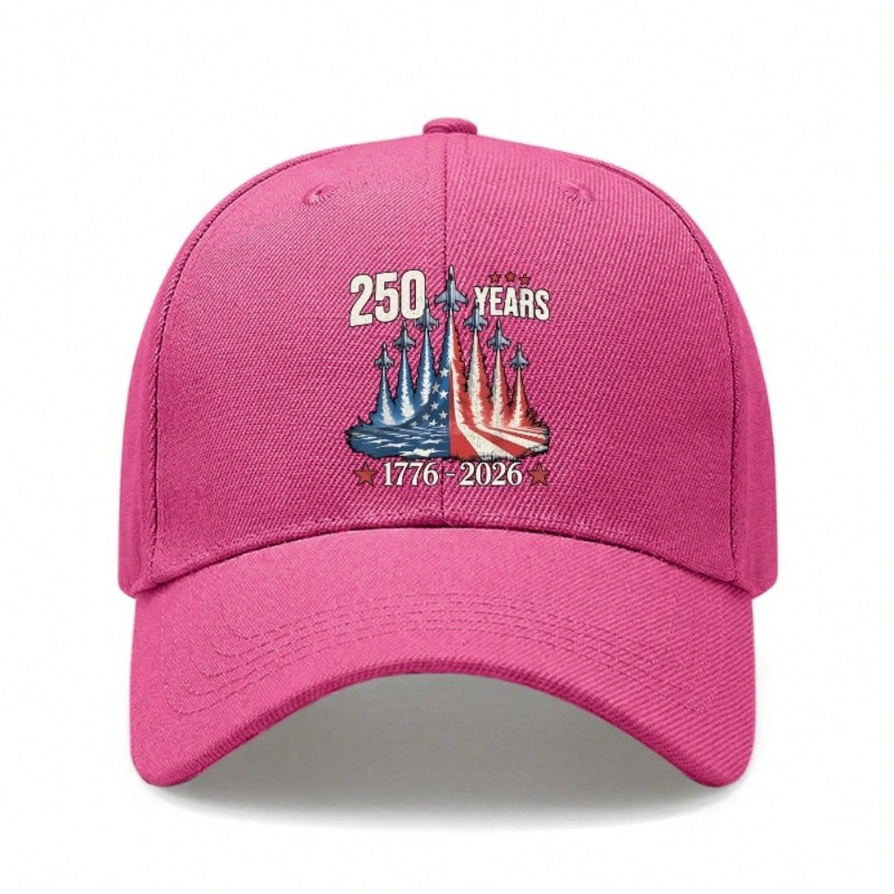 [250 Years Baseball Cap] 1776-2026 USA Patriotic Print Lightweight Breathable Adjustable Casual Outdoor Sports Hat For Independence Day Gift - Sun Cap
