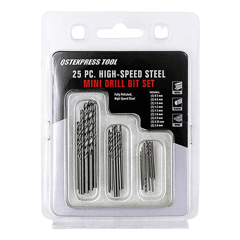 20/25Pcs Mini Twist Drill Bit Set with Plastic Box for Precisions Crafts Jewelry Making and Watch Repair Hole Drill Tool