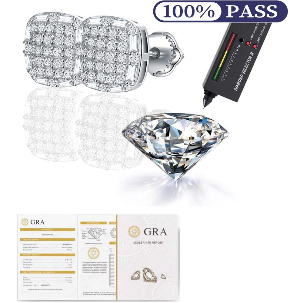 Certified D VVS1 Moissanite Stud Earrings 925 Sterling Silver 0.006ct-0.04ct New