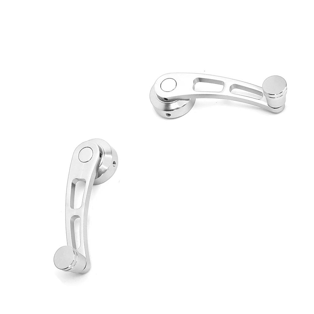 2-Piece Alloy Window Handle Riser Winder Crank for Classic Chevrolet Cars (Silver)