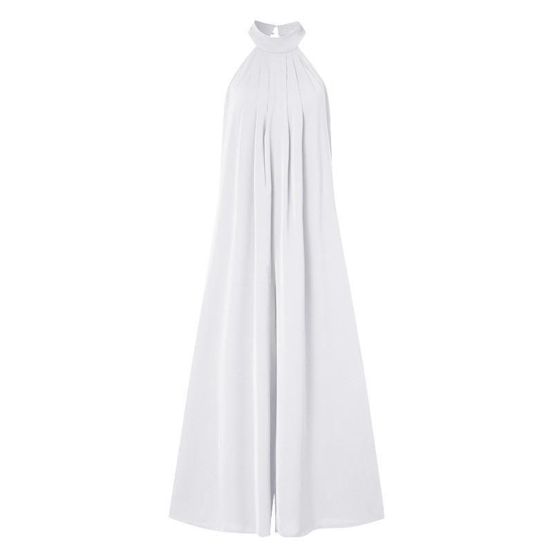 Women's High Neck Jumpsuit Sleeveless Jumpsuit Off Shoulder Wide Leg Jumpsuit