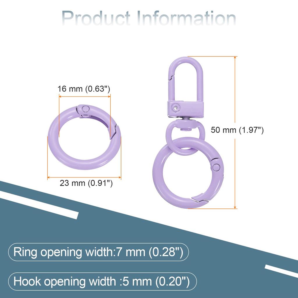 30pcs Lobster Claw Fastener Keychain Swivel Trigger Clips Zinc Alloy Colorful Key Chain Clips Snap Hook Jump Flat Split Ring DIY Craft Jewelry Making