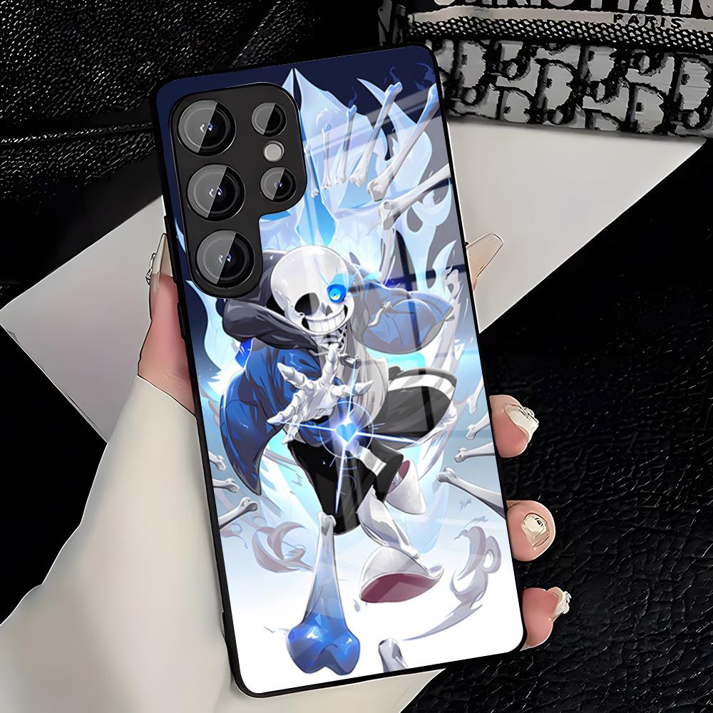 Чехол для телефона Sans Undertale для Samsung A25 A13 A33 5G A54 A36 A35 A56 A52 A14 Ударопрочная стеклянная крышка
