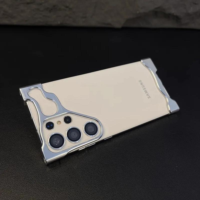 Роскошный нестандартный чехол-бампер из алюминиевого сплава для телефона Samsung Galaxy S25 S24 S23 Ultra Plus, защитная пленка для объектива, ударопрочный металлический чехол