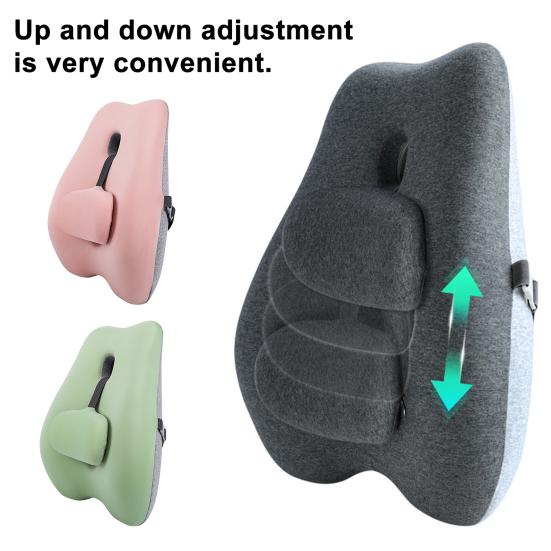 Подушка для спинки стула с эффектом памяти, подушка для поясничной поддержки с регулируемым ползунком, эргономичная поддержка спины для офисных работников, водителей автомобилей, геймеров