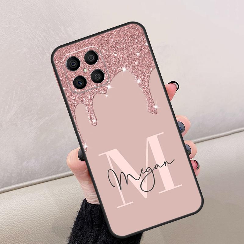 Персонализированный чехол с жидкими блестками и именем Для Honor Magic 5 Lite X7a X8a X9a X6 X7 X8 X9 8X 10 50 70 90 Lite Magic 4 Lite Обложка