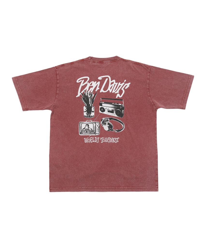 BEN DAVIS Holiday Washed Vintage T-Shirt Red