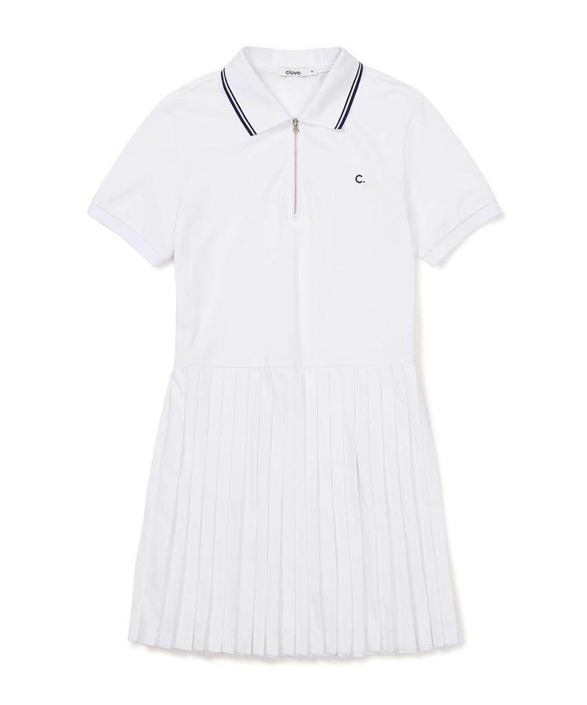 Clove [23Ss Clove] Tennis Pique One Piece (White)