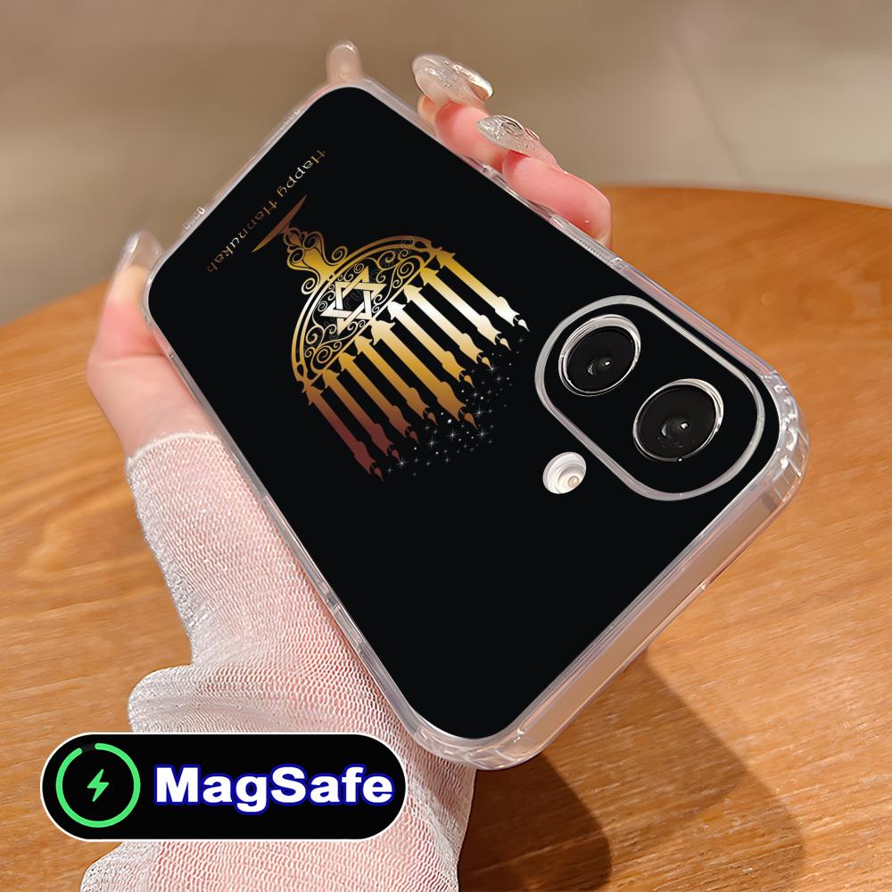 Еврейский чехол для телефона Ханука для iPhone 17 16 15 14 13 12 11 Air Pro Max Plus Mini Magsafe Прозрачный Цветной Чехол Роскошный