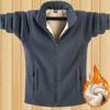 Fashionable Woolen Sweatshirt for Men Warm Thickening Winter Fleece Plus Fleece Solid Color Jacket Zipper Top Coat