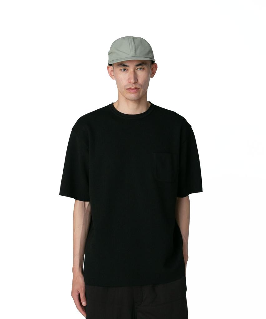 Snow Peak Knit Pullover Short Sleeve for Men and Size S Co/Pe KN-25SU002 T-Shirt Women, Black,
