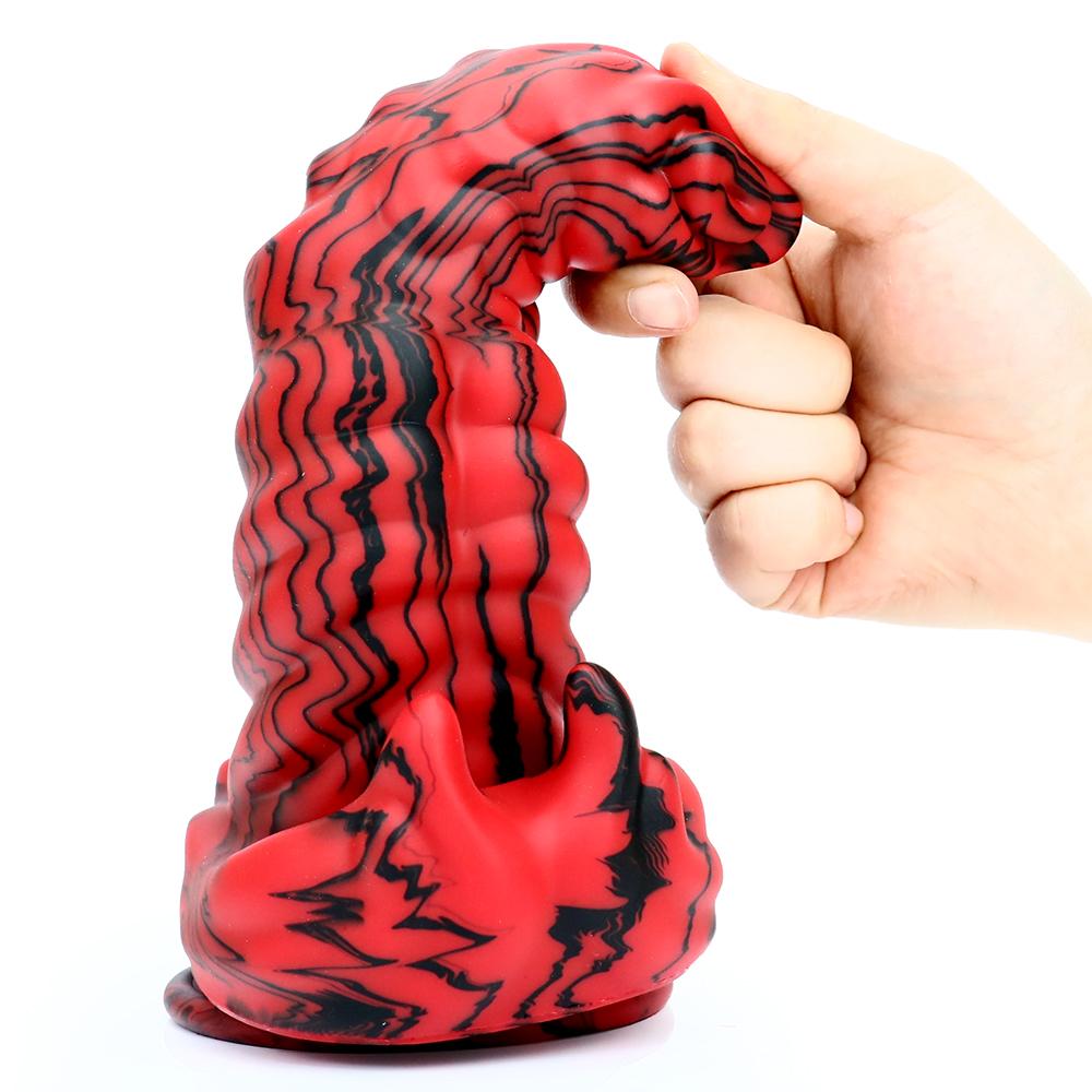 Силиконовый жидкий силиконовый пенис в форме смешанного цвета, имитация пениса в виде животного, секс-игрушки для взрослых, анальная пробка для мастурбации на заднем дворе