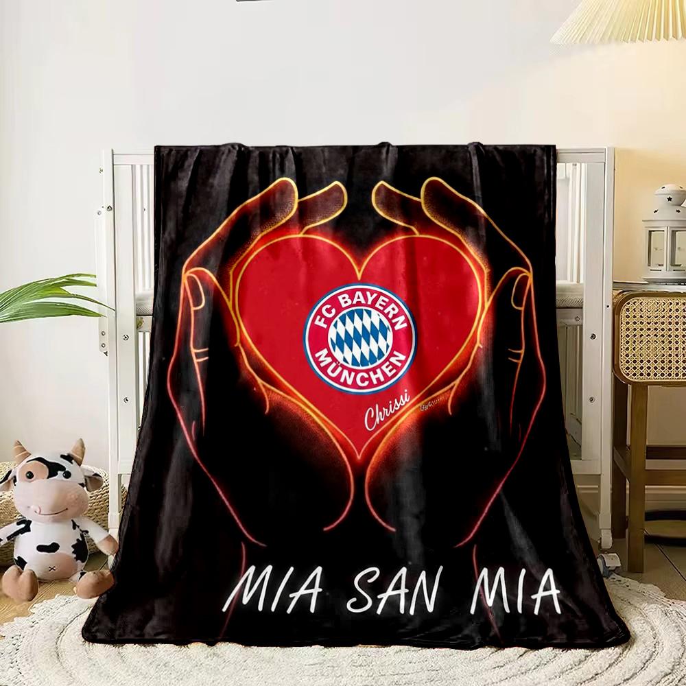 Bayern Munich Heart Design Set Designed Flannel blanket for bedroom, living room, sofa, and nap