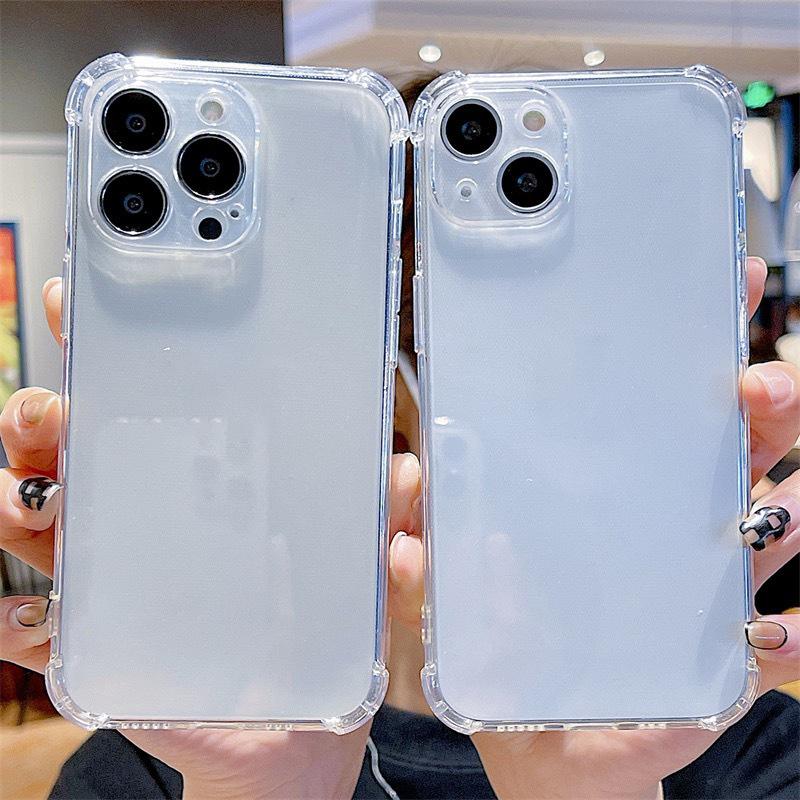 Прозрачный чехол для телефона iPhone Samsung Huawei Honor Xiaomi Redmi OPPO Realme Vivo Мягкая силиконовая задняя крышка с защитой от падения