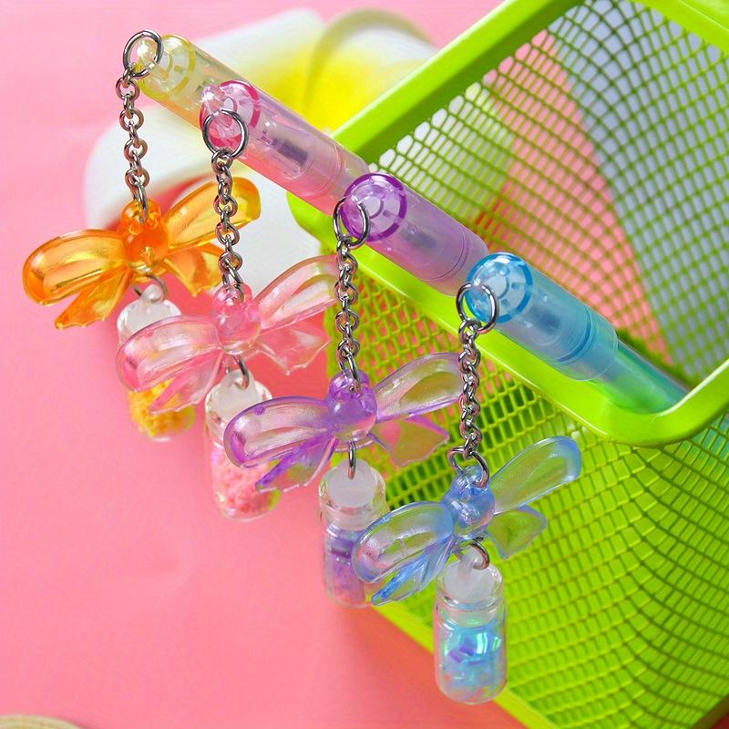 12pcs 0.5mm creative butterfly drift bottle pendant pen cartoon plastic pendant gel pen high-value prize gift pen Back to school season