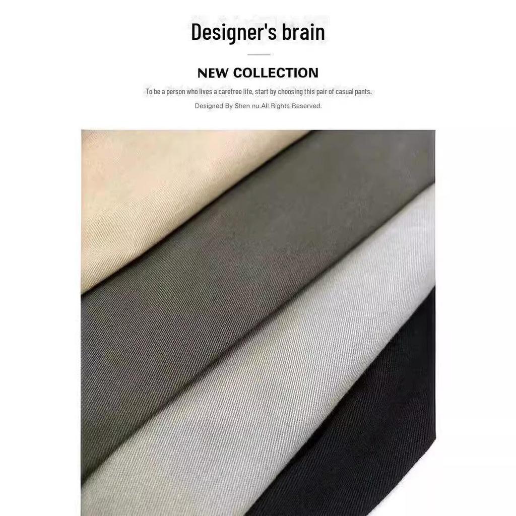 Мужские повседневные брюки облегающего кроя в корейском стиле - однотонные, прямые, длина 9/10