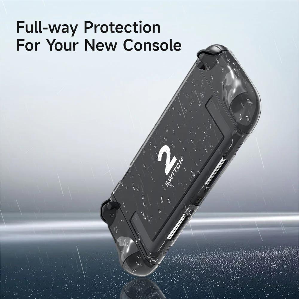 EASYSMX A02 Для Nintendo Switch 2 Игровая Консоль Прозрачный Защитный Чехол с Силиконовыми Ручками-Захватами для Joy-Con Комплект