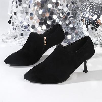 Новые матовые туфли на высоком каблуке с острым носком, профессиональный темперамент, толстый каблук, глубокий вырез, одинарные туфли из мягкой кожи, модная обувь, женская обувь