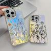 Для iPhone 13 Pro Max чехол с цветочным узором, гальванизированный противоударный чехол для задней панели телефона