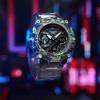 Casio G-Shock Спортивные водонепроницаемые часы с двойным дисплеем Кварцевый механизм Ремешок из смолы Унисекс часы Зеленые GA-2200NN-1APR