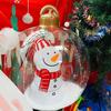 24 Inch Inflatable Christmas Ball Ornament Large Clear Blow Up Ball Christmas Decoration with Snowman Santa Tree Inside for Holiday Yard Lawn Decor