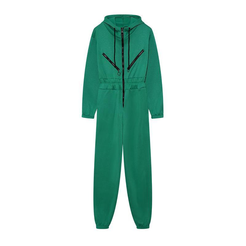 Women's Zipper-Hooded Sports Casual Jumpsuit 2022