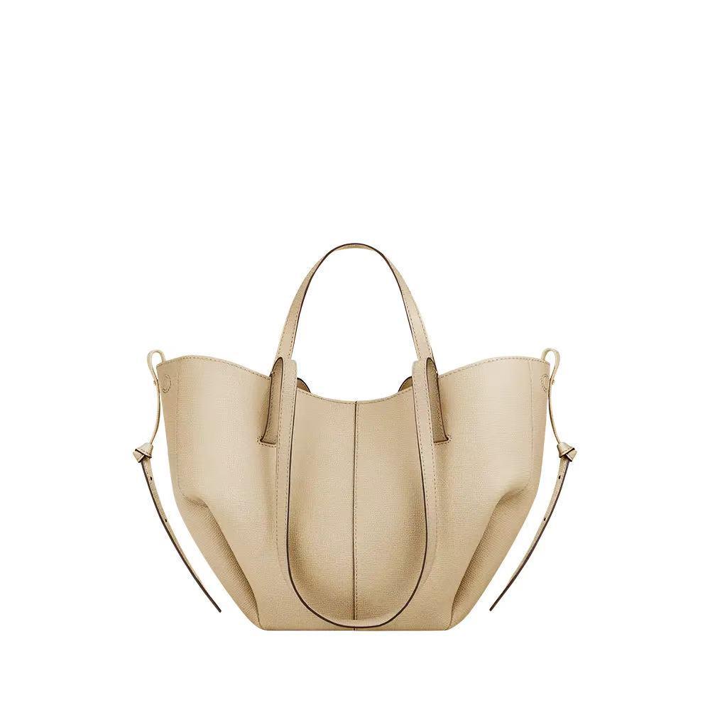 Genuine Leather Crossbody Tote Bag - Niche Design Commuter Bucket Bag, Large Capacity for Women