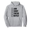 Aim Shoot Swear Repeat Billiards Pool Player Cue Sports Hoodie