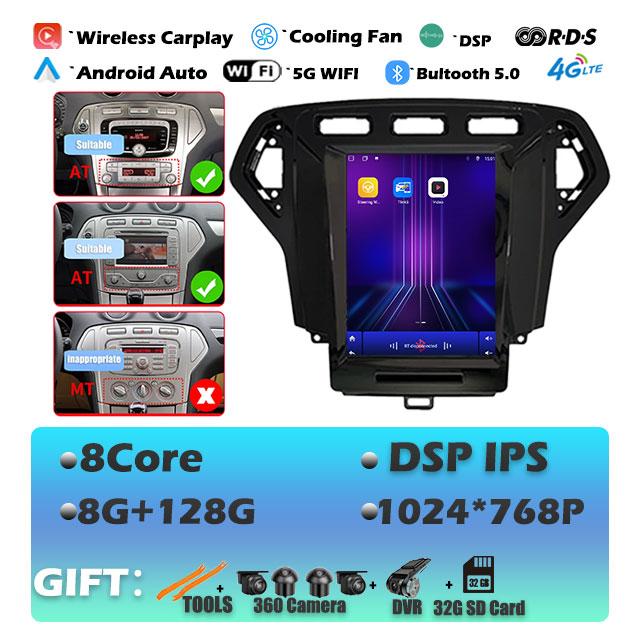 IPS Android 14 для Ford Mondeo 4 2006-2010 Carplay автомобильный радиоприемник мультимедиа видеоплеер навигация GPS стерео