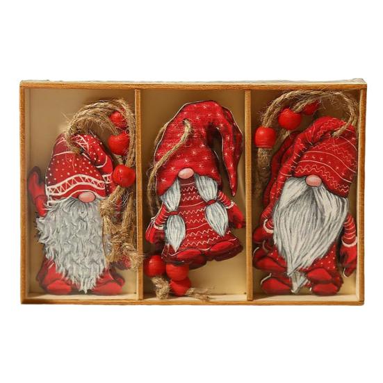 9 шт. Деревянные подвесные украшения на рождественскую елку, ручной работы, украшения в виде кукол эльфов-гномов