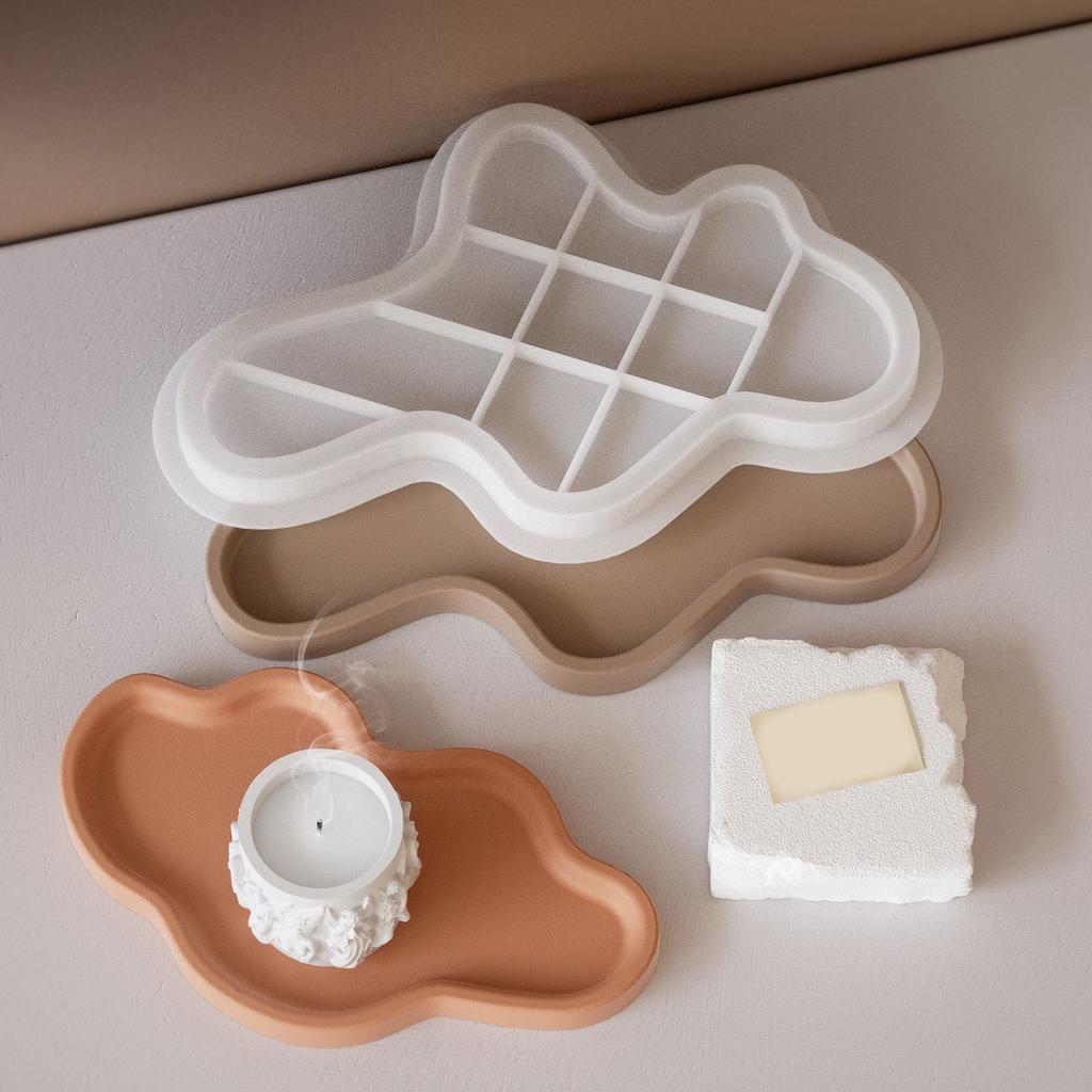 Многоцелевой большой овальный поднос из смолы, формы, прочный силиконовый домашний аксессуар, портативный для бетонных тарелок, товаров для рукоделия