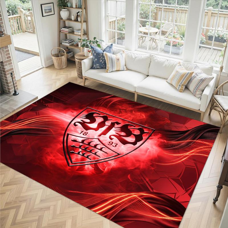 Футбольный дизайн VfB Stuttgart Хрустальный бархатный ковер Уютный Не?Нескользящий ковер с принтом для спальни, гостиной, прихожей