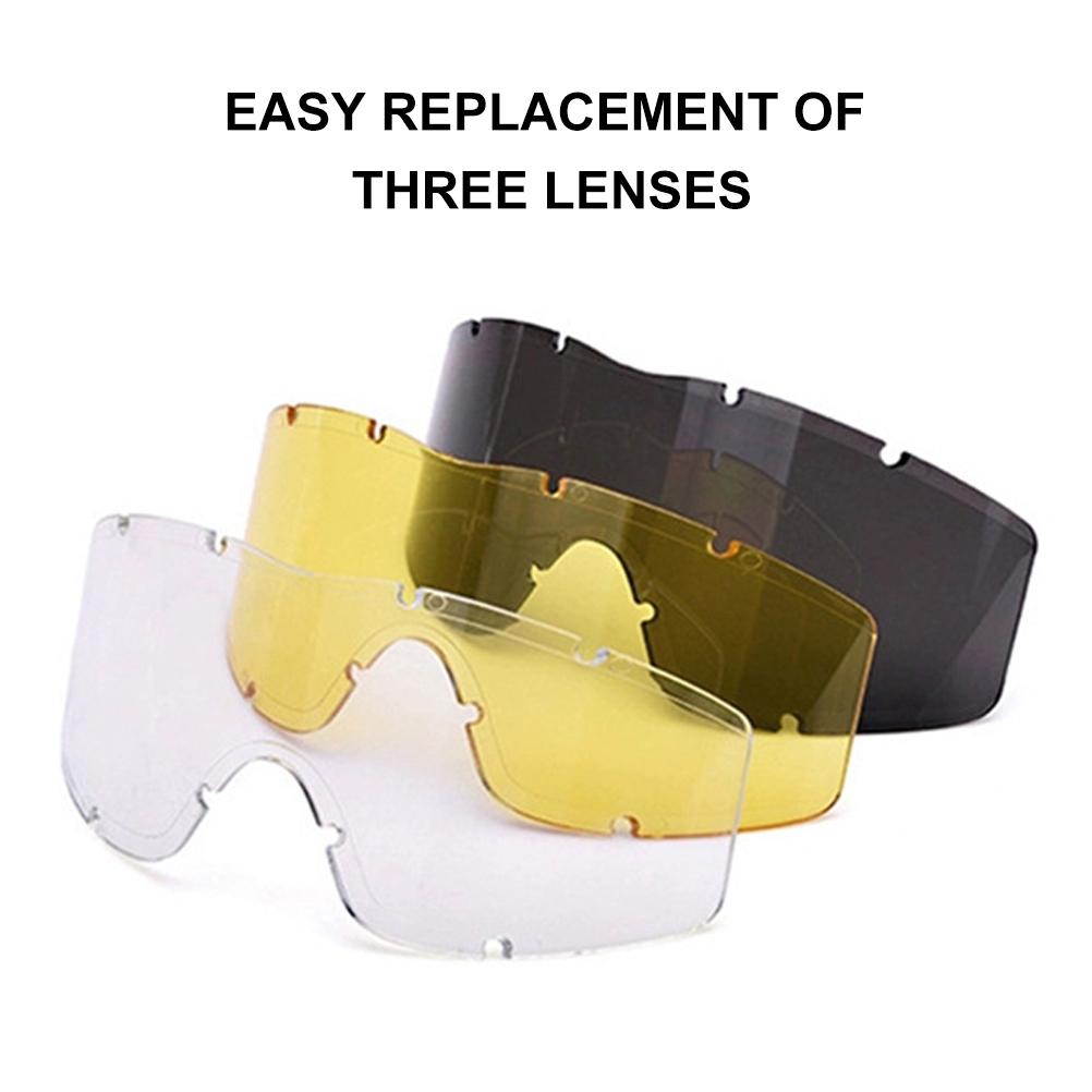 Очки для спорта на открытом воздухе с 3 сменными линзами, очки для бездорожья, ночное видение, ударопрочность