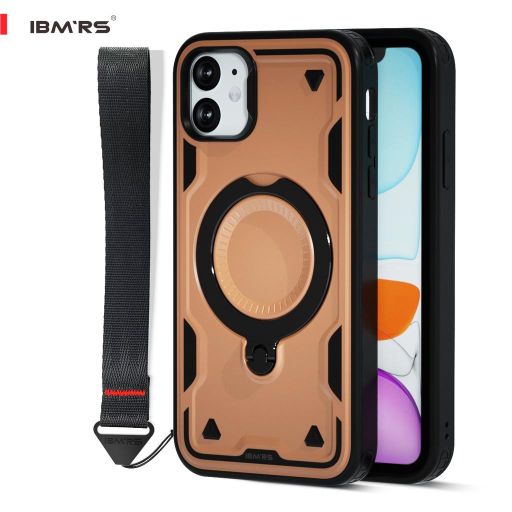 Чехол IBMRS для iPhone XR противоударный [магнитный] с подставкой и шнурком | Совместимость с IBM RS