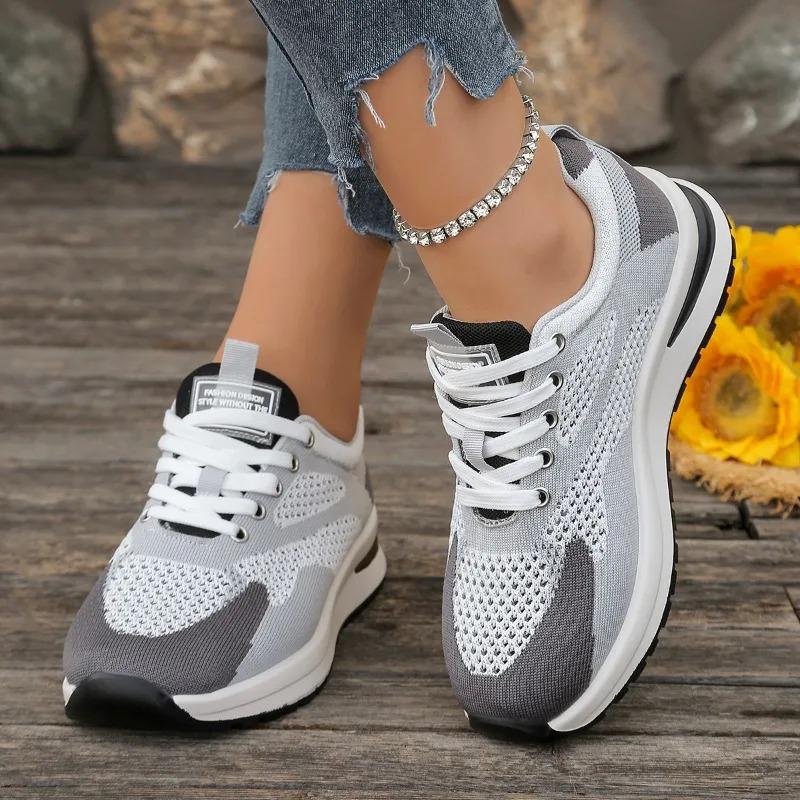 Women'S Casual Lightweight Sneakers Spring Autumn Fashion Mesh Breathable Versatile Running Shoes Round Toe Walking Shoes