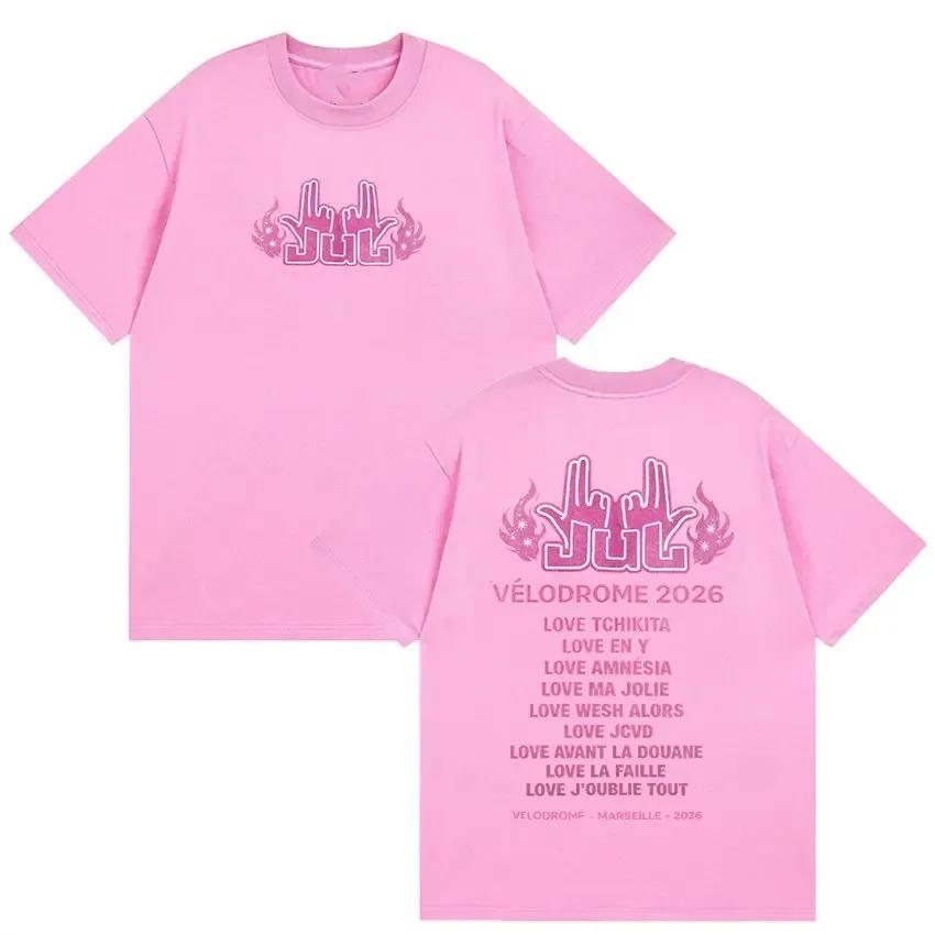 Jul Velodrome 2026 Concert Tracklist Graphic TShirt French Rapper Unisex Casual Cotton Streetwear Tops TShirt