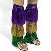 Carnival,Leg Warmer Covers Tassel Outfit For Women Purple Gold Green Accessories Costume For Masquerade