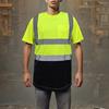 Мужская светоотражающая одежда с коротким рукавом и круглым вырезом, светоотражающая футболка с сетчатыми вставками, промышленная рабочая одежда