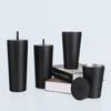 Popular SIM-style stainless steel coffee cup with dual lids, vacuum portable double-lid sealed cup