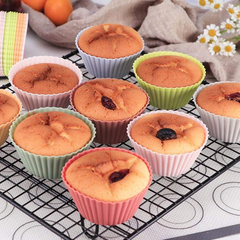 12/24 шт. Силиконовая форма для торта круглой формы, формочки для маффинов, кексов, для выпечки, для пудинга, желе, чашки для десерта, кондитерские изделия, кухонная утварь для дома, без БФА