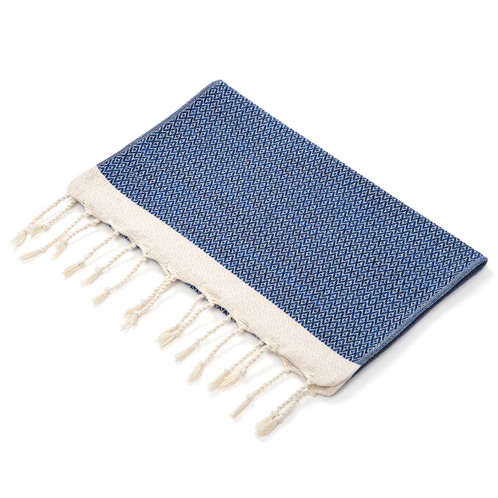 Quick Dry White Turkish Cotton Woven Square Beach Dish Towels Striped Pattern Disposable Antimicrobial Hypoallergenic
