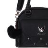 Sanrio Characters Boston Shoulder x x Synthetic Leather Bag, 16.5 19.5 10cm, 347g, (Kuromi)