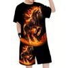 Boys 3D Horse T-shirt & Shorts Set Short Sleeve Summer Spring Sports Fashion Daily Crew Neck Outdoor Vacation Sports Tailored Fit