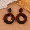 Amber Coffee French Retro Luxury Earrings - Women's Elegant Studs with Niche Design