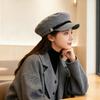 European Vintage Driver Cap School Style Flat Newsboy Hat Women Violinist Hat Spring Autumn