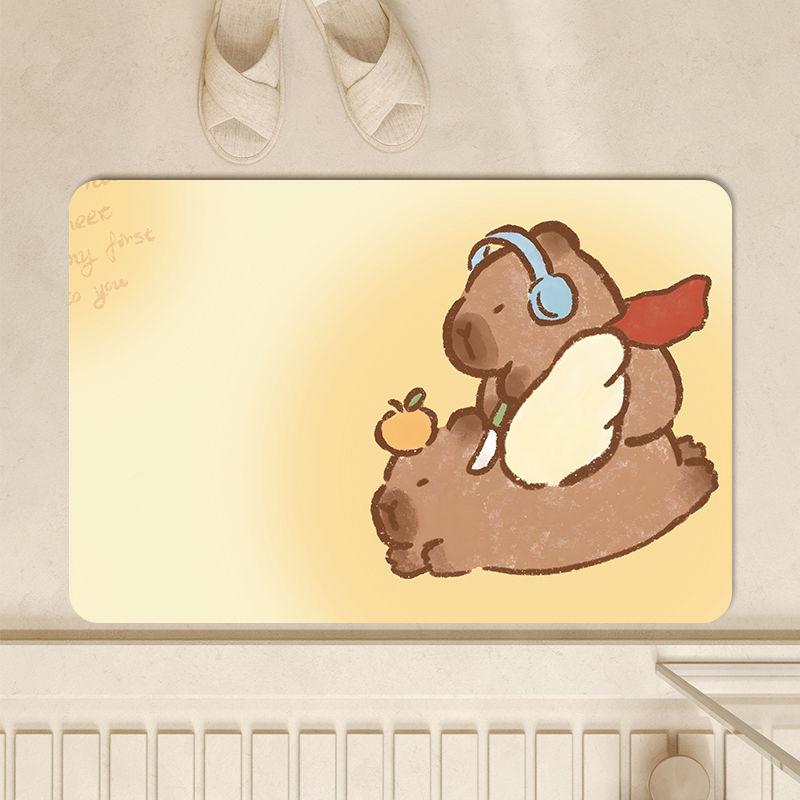 Капибара капибара ванная комната впитывающий коврик для пола, диатомовая грязь противоскользящий коврик для пола у входной двери в туалет, коврик для пола у двери в туалет