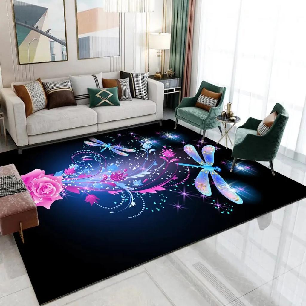 3D Print Dream Butterfly Carpet Children Bedroom Decor Floor Mat Soft Anti-slip Living Room Carpets Home Decoration Area Rug