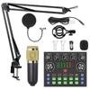 Computer Sound Card Condenser Microphone Kit Live Podcast Equipment Bundle Studio Recording