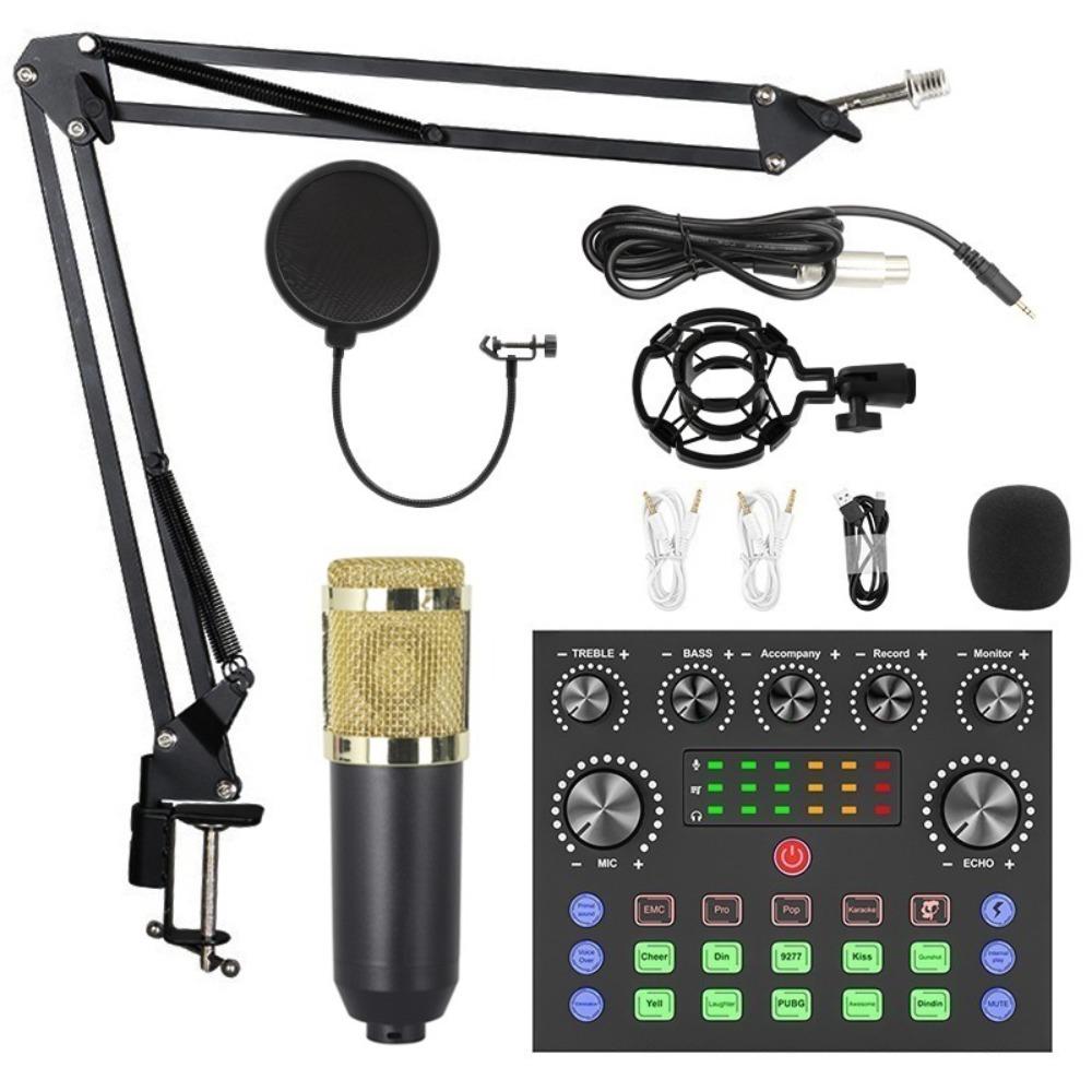 BM800 Audio Mixer Computer Sound Card Live Podcast Equipment Bundle Studio Recording